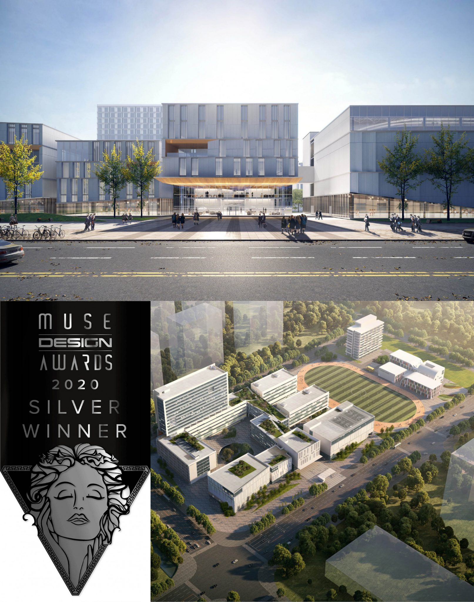 中山阿丁莱国际学校荣获2022美国MUSE Design Awards – EVA Architects 艺瓦建筑
